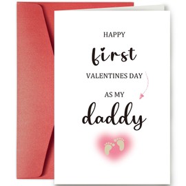SuperShunhu First Valentines Day As My Daddy Card, Baby First Valentines Card To Dad, 1st Valentines Card Daddy for Husband, New Dad Valentines Day Card, Happy First Valentine's Day As My Daddy