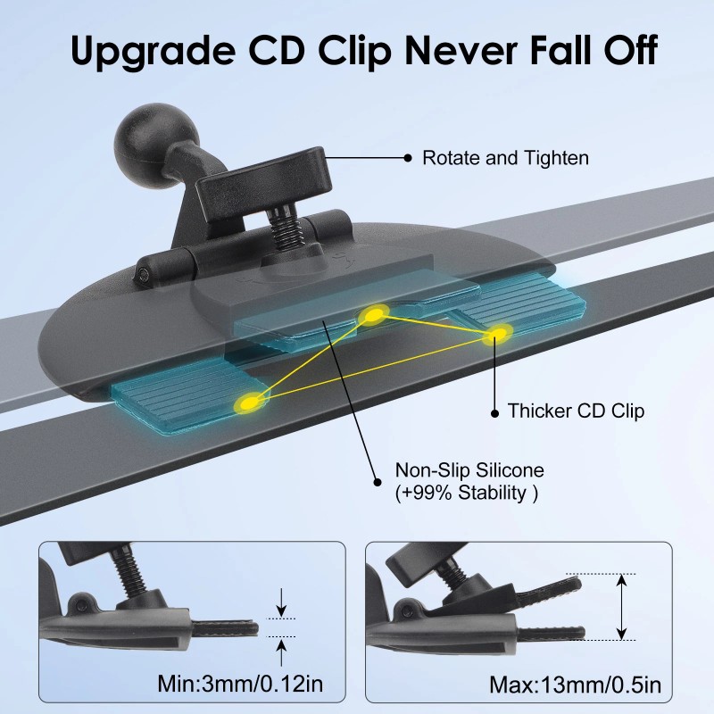 Universal CarPlay Screen CD Slot Mount 360° Adjustable for Car