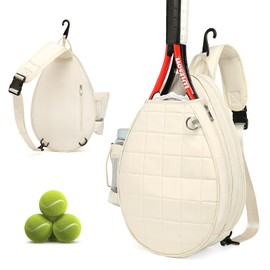 KAVIGOR Pro Tennis Crossbody Sling Bag: Waterproof 2-Racket Quilted Pickleball Bag with Wet/Dry Compartment | Durable Unisex Design for Women, Men and Youth