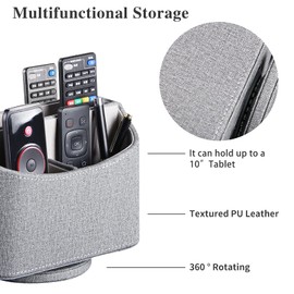 Remote Control Holder, Spinning Remotes Caddy Organizer for TV Accessories/ Controllers/ Office Supplies/ Phones, Bedside Table Desk Organizers and Decorations for Living Room, Desktop Storage Box