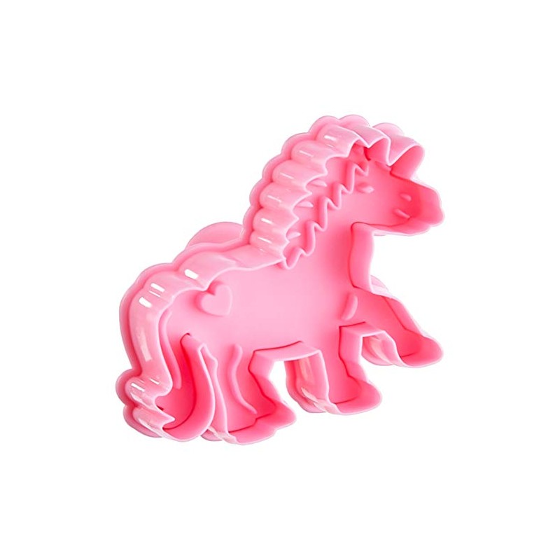 Staedter Unicorn Embossing Cookie Cutter with Ejector, Pink, 7 cm