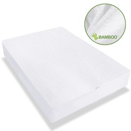 Waterproof Mattress Protector, Smooth Bamboo Bedside Crib Mattress Cover(86x52cm), Fits for Chicco Next2Me & COSTWAY Bedside Crib, White