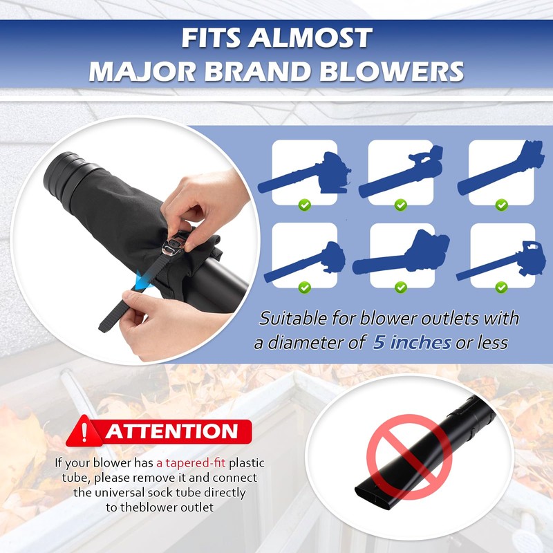 Buzzlett Universal Gutter Cleaning Kit for Leaf Blowers, 9.3 Feet