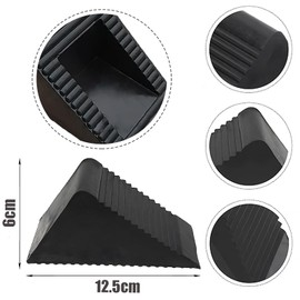 Heavy Rubber Duty Door Stopper Holder,6cm Big High Stop Wedge Tall Stop,Black Large Stoppers Jammer Weight