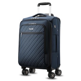 LUGGEX Soft Sided Carry On Luggage - 20 Inch Expandable Suitcase with Spinner Wheels - Lightweight Luggage Rolling Suitcase for Travel, Business (Blue)