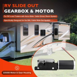 trustdrive RV Slide-Out Motor & Gearbox Assembly For RV BAL Accu-Slide Cable System R25076