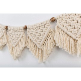 Alumuk Macrame Wall Hanging Decoration for Your Room Like the Kitchen Bohemian Wall Decoration Tapestry of Cotton Handmade Textile Fringe Garland Banner and Beige Door Curtain 23 x 114 cm 7 Flags