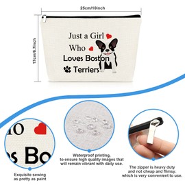 Boston Terrier Gifts Makeup Bag for Women Gifts for Boston Terrier Lover Cosmetic Bag Dog Mom Gift Christmas Birthday Mother's Day Gift for Pup Owner Doggo Lover Boston Terrier Lover Friendship Gift