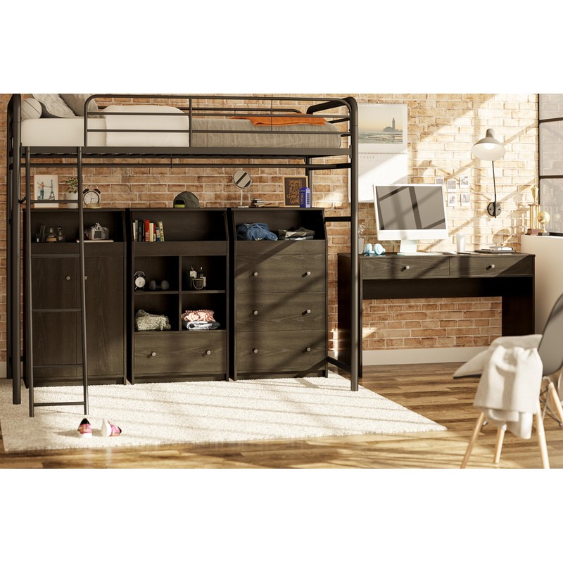 Ameriwood Home The Loft 2 Door Storage Tower, Black Oak