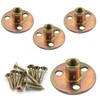 4pcs Furniture Mounting Plate Three-Hole Cylindrical Iron Plate Nut for