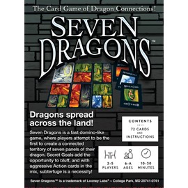 LOONEY LABS Seven Dragons Card Game - Fun Card Games Board Games for Kids and Adults Adult Card Games Kid Games Family Games for Game Night Dragon Game 2-5 Player Games Age 6 to Adult 72 Playing Cards
