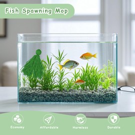 MYRIONT 2PCS Fish Spawning Mop,Fish Breeding Mops Floating for Egg Laying,Decorative Aquarium Grass (2PCS)