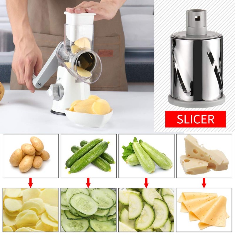 Ourokhome Cheese Grater Vegetable Slicer - Rotary Round Drum Grater