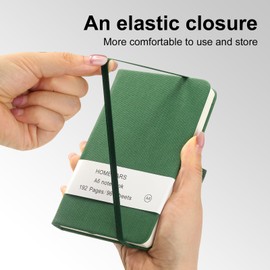 HOMEMARS Notebook A6, pack of 3, notebook A6 blank, 14.4 cm x 9.6 cm notepad, blank, 192 pages, notebook, notepad, sketchbook, brown, green, blue