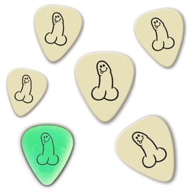 Glow In The Dark Novelty Guitar Picks- Celluloid Electric & Acoustic Guitar Pick Plectrums - Pack of 6