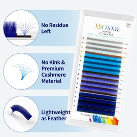 Colored Lash Extensions, Easy Fan Lash Extensions 0.07 C Curl Colored Lash Extensions,Color Lash Extensions,12-15mm Mix Volume Lash Extensions, Lash Fan for Lash Extensions(0.07-C-Blue Ombre 12-15)
