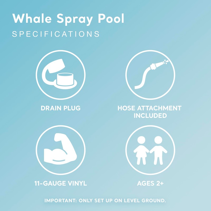 Intex 57440EP Inflatable Whale Spray Kiddie Pool for Kids 2+,