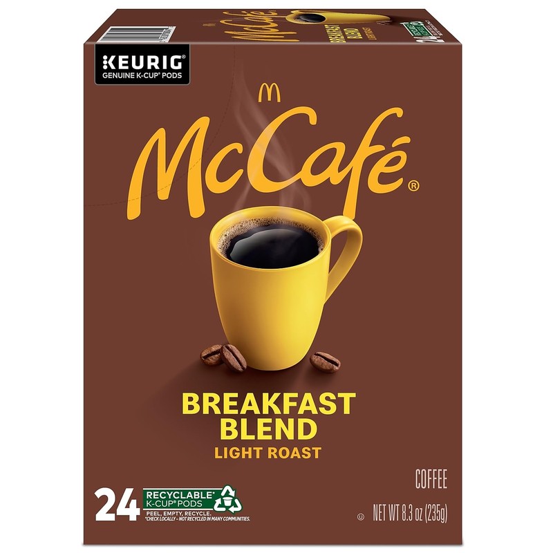 McCafe 24328029 McCafe Breakfast Blend Coffee K-Cup Pods Light Roast