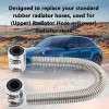 VEHITO 24" Chrome Stainless Steel Radiator Hose Kit, Flexible Radiator