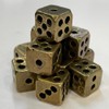 Vintage Brass Gaming Dice Set, Rustic Design