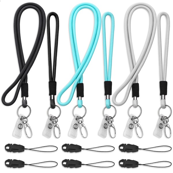 VEVOQIM Pack of 6 lanyards, 3 colours, long lanyard and