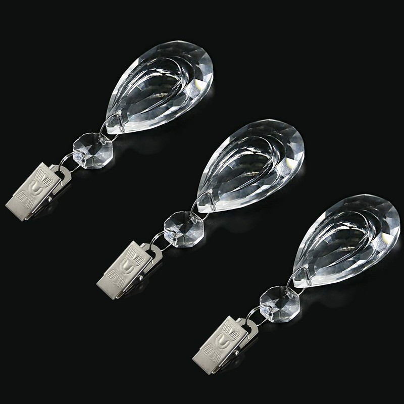 Swpeet 10Pcs Water-Drop Tablecloth Weights with 10Pcs Metal Clip Kit,