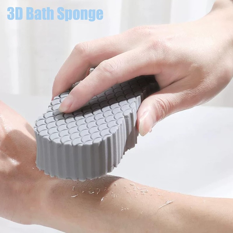 4Pcs Exfoliating Bath Sponge, Reusable Body Scrubber for Dead Skin,