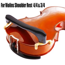 Violin Shoulder Rest, Light ABS Adjustable Violin Chin Shoulder Rest with Comfortable High Density Sponge & Height Adjustable Silicone Feet, for 3/4 & 4/4 Violin