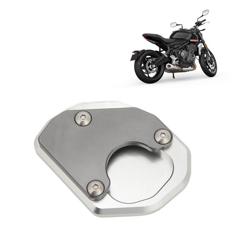 Motorcycle Side Stand Extension Plate Aluminum Alloy Gray Rustproof Replacement