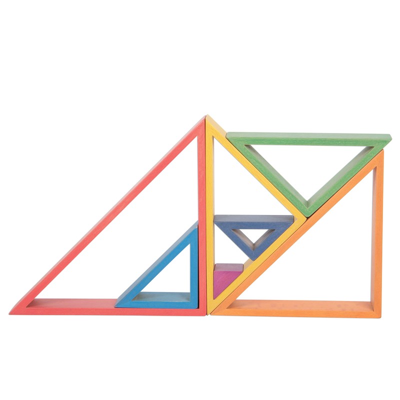 TickiT - 73418 Wooden Rainbow Architect Triangles - Nesting Puzzle