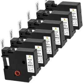 Yuanqimm 45013 S0720530 Compatible with Dymo D1 Label Tape 12 mm x 7 m Black on White D1 A45013 Label Tape for Dymo LabelManager 160 210D 280 360D 420P PNP Labelpoint 150 250 Label Pack of 6 450 duo