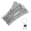 ASTIMESA 50 Pack Silver Stainless Steel Wire Keychain Cable, 2