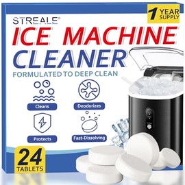 Eismaschinen-Reiniger und -Entkalker – 24 Tabletten, kompatibel mit allen gängigen Marken, nickelfrei, zur Reinigung von tragbaren und gewerblichen Eismaschinen