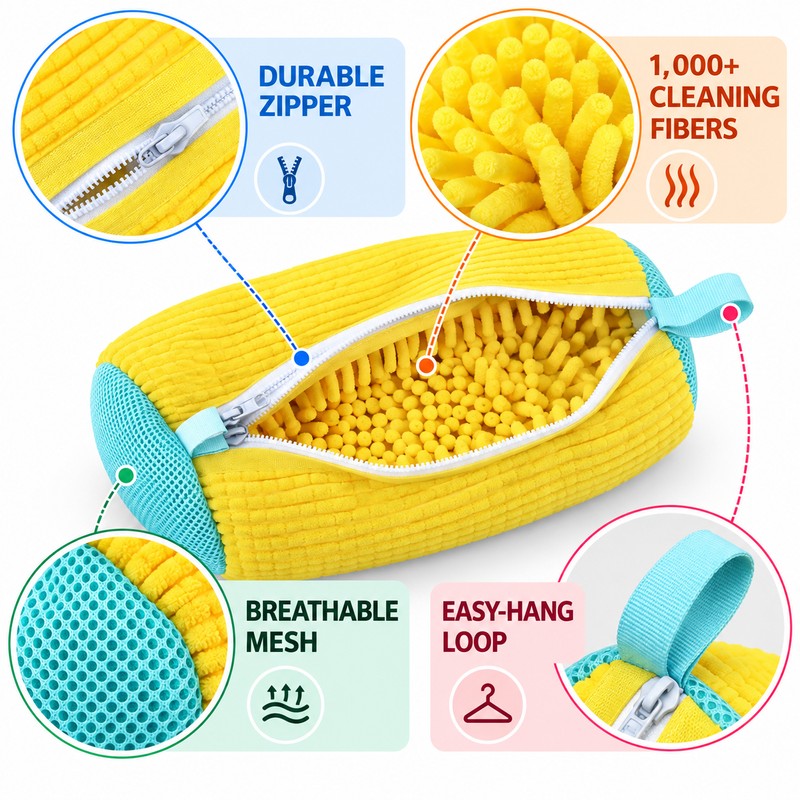 2 Pack Shoe Washing Bags for Washing Machine – Soft