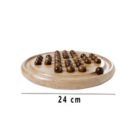 Engelhart - Hübsches Solitärspiel Englisch, 33 Löcher, Holz 23 cm - 200119