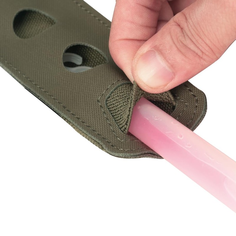 TOPTACPRO Tactical Glow Stick Pouch Chemlight Pen Holder Flashlight Battery