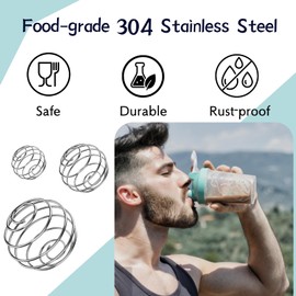 Shaker Balls, 6PCS 304 Stainless Steel Mixing Balls for Protein Shakes Formula, Blending Balls for Mixer Bottles