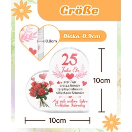 Putuo Decor Acrylschild 25 Jahre Ehe – Dekoration zum Hochzeitsjubiläum – Geschenk zum 25. Hochzeitstag für Ehepaar, Partner oder Eltern