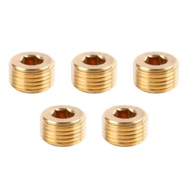 5 PCS 1/2" NPT Brass Plugs for 3/4 Inch Compressed Air Line Outlet kit