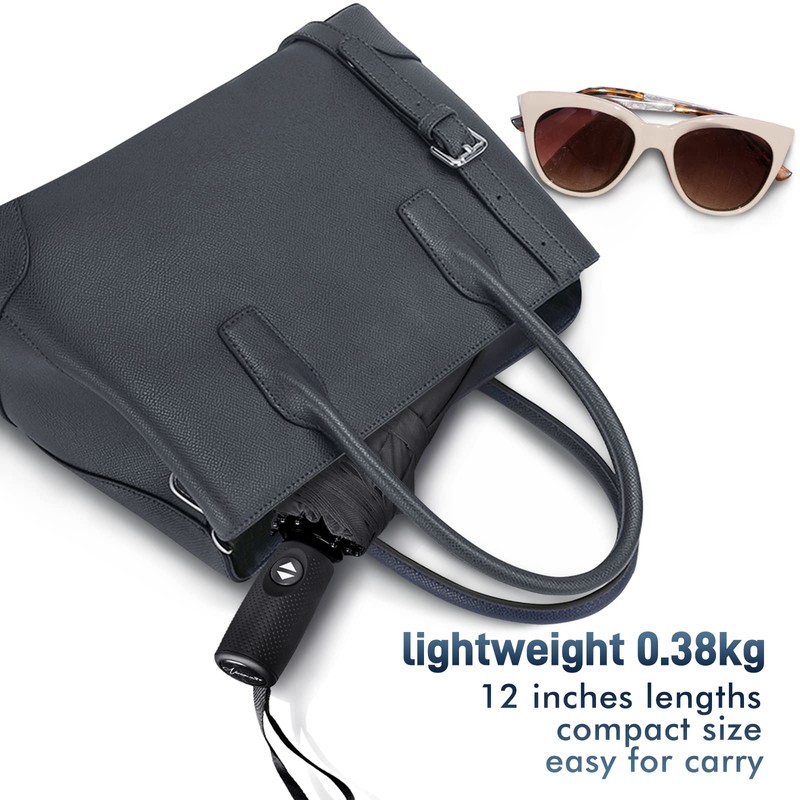 NINEMAX Compact Travel Umbrella Windproof Strong Folding,Small Automatic Umbrellas Double