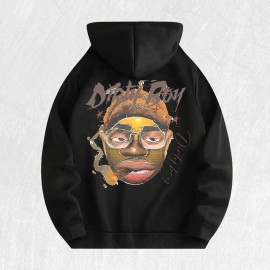 Dirty Boy Graphic Hoodie 100% Cotton US Warehouse 6 ColorsColor: Light gray, Size: S