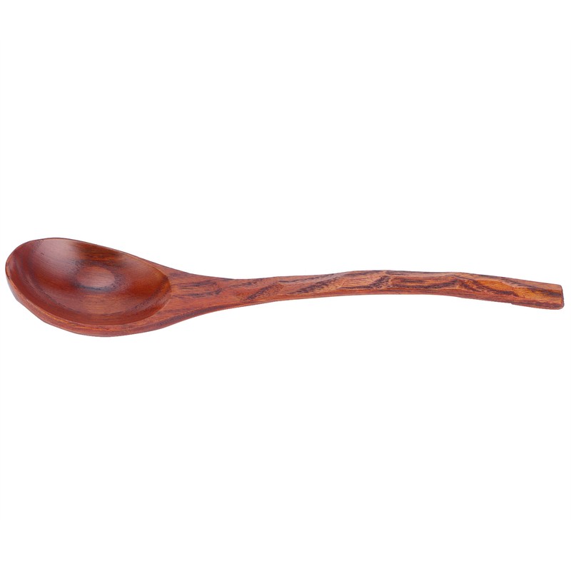 5PCS Japanese Style Wood Spoon Long Handle Soup Spoons Household