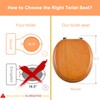 Angel Shield Durable Wood Veneer Natural Toilet Seat Metal Hinged