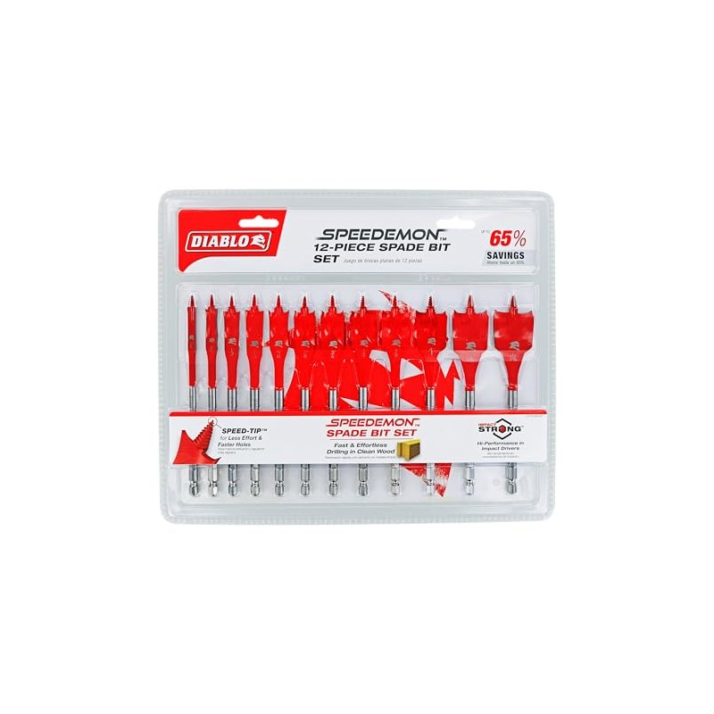 Diablo Spade Bit Set for Wood - 12 Piece, Speed-TIP