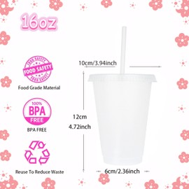 Yisituo 16 Oz Plastic Cups (15, Transparent)