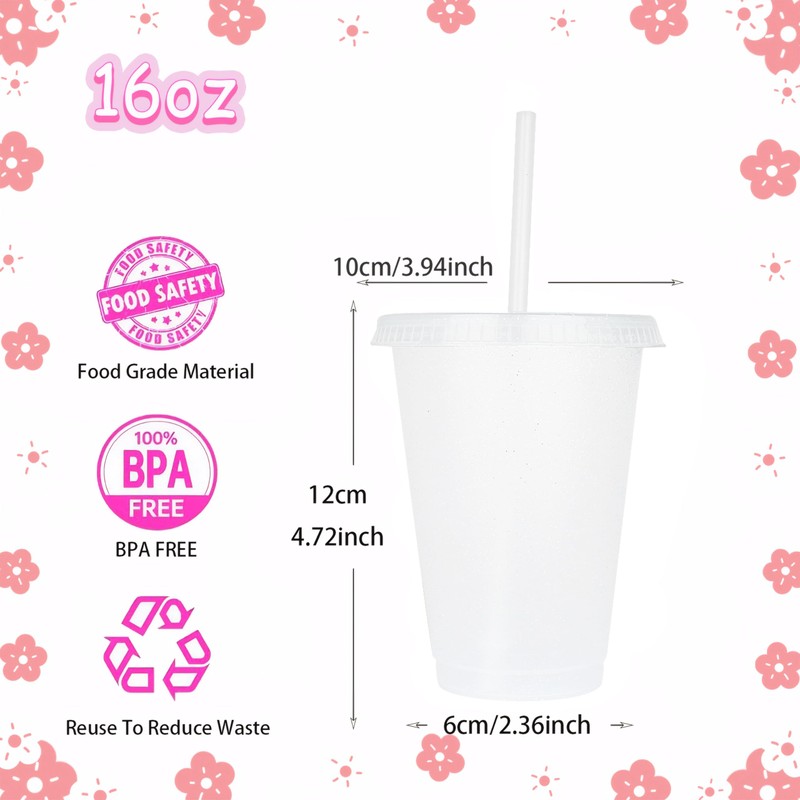 Yisituo 16 Oz Plastic Cups (15, Transparent)