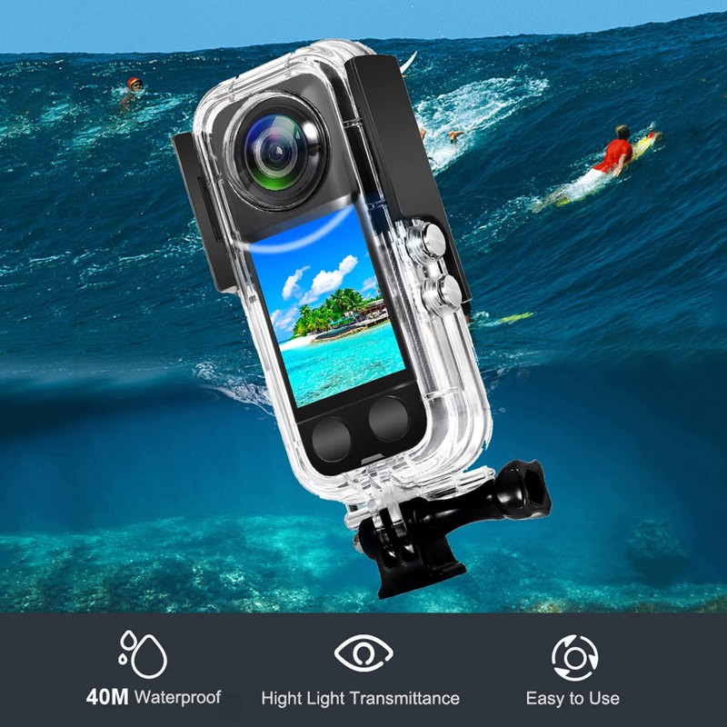 Waterproof Case for Sports Cameras, Bottom 1/4" Screw Hole, Waterproof