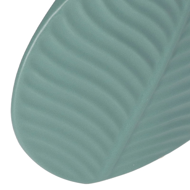 Leaves Pattern Ceramic Vase Nordic Style Dark Green Flat Leaf