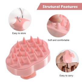 URTHEONE Hair Scalp Massager Shampoo Brush,Soft Silicone Hair Brush for Wet Dry Oily Curly Straight Thick Thin Rough Long Short Natural Men Women Kids Pets Hair Care Tools(Salmon Pink)