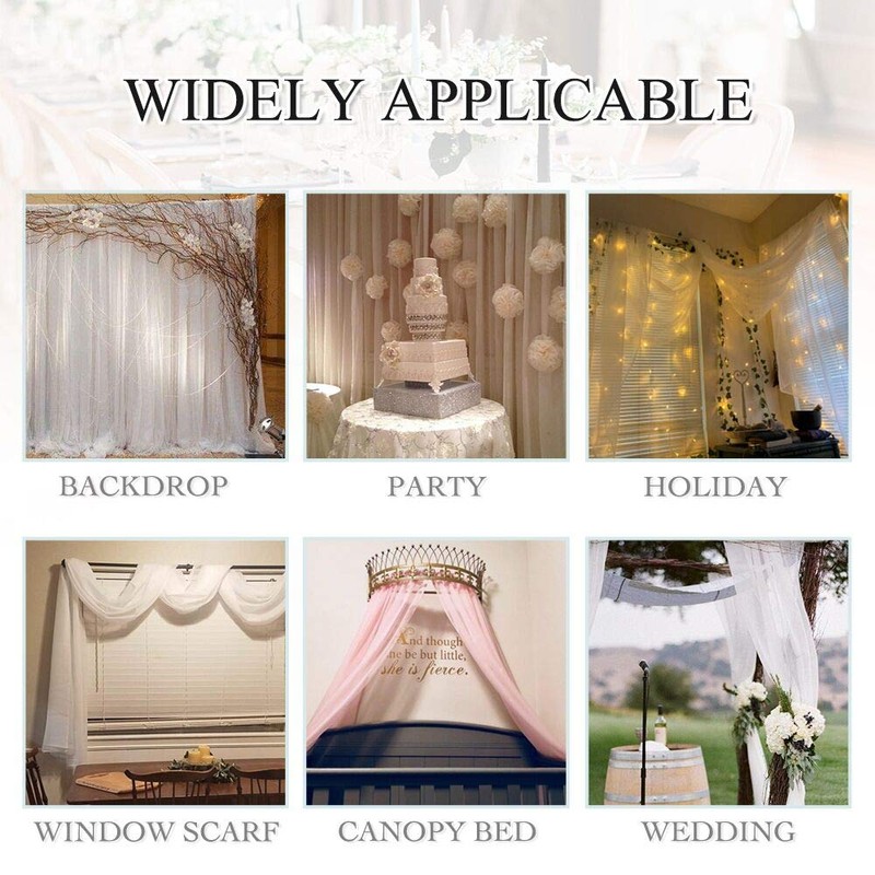 RYB HOME Sheer Curtains Scarf - Long Windows Valance for